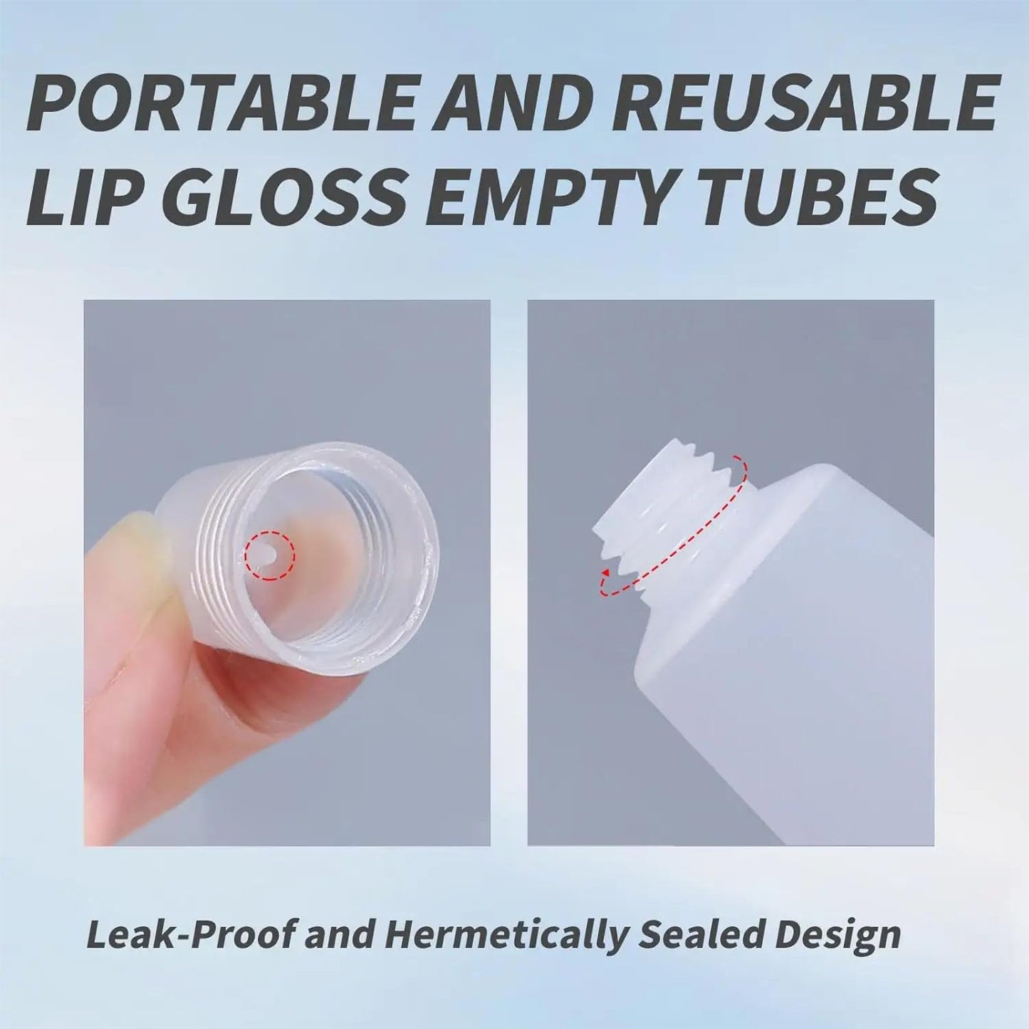 6PCS Empty Lip Gloss Tubes - 8ml Clear Lip Balm Tubes with 5ml Syringes - Refillable Squeeze Lip Balm Containers - Mini Cosmetic Soft for DIY Lip Gloss and Travel Toiletries