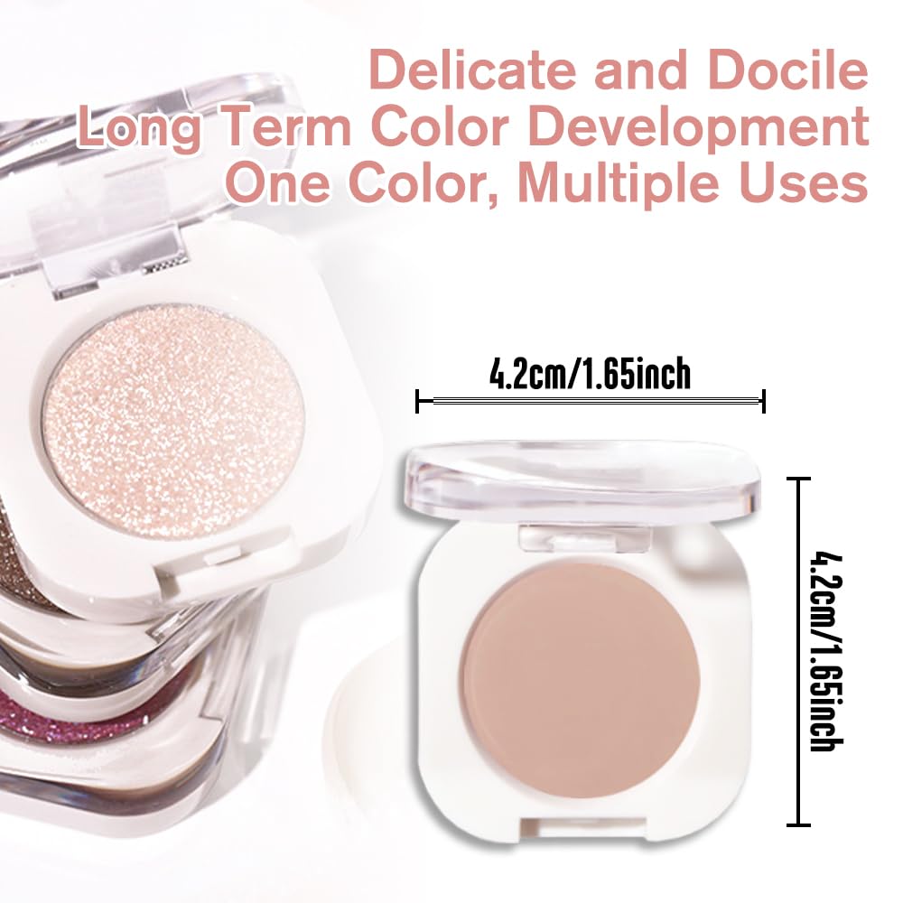 Rosy Brown Matte Eyeshadow Palette for Women, Single Monochrome Eye Shadow Makeup, Shiny Pressed Powder, Blendable Natural sombras para ojos, Holographic,Vegan,Travel -5