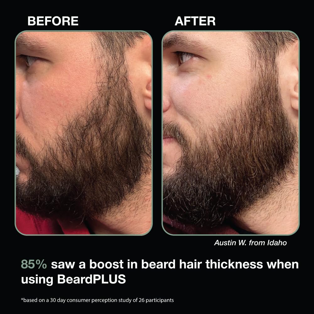 ZEUS BeardPLUS Essential Beard Growth Set for Men, Hair Growth Treatment, Shampoo, Conditioner & Serum for Thicker & Stronger Facial Hair with Biotin & Caffeine (Made in USA) 3-Piece Set
