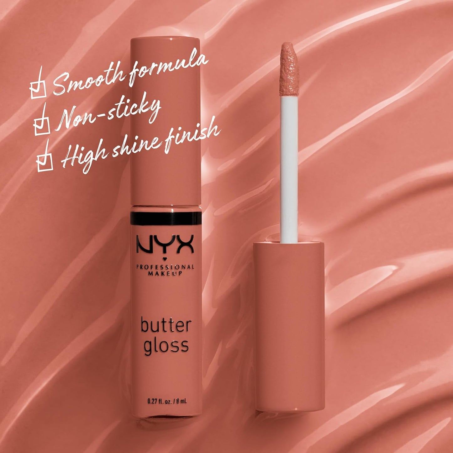 NYX PROFESSIONAL MAKEUP Butter Gloss Brown Sugar, Non-Sticky Lip Gloss - Pack Of 3 (Sugar High, Spiked Toffee, Butterscotch)