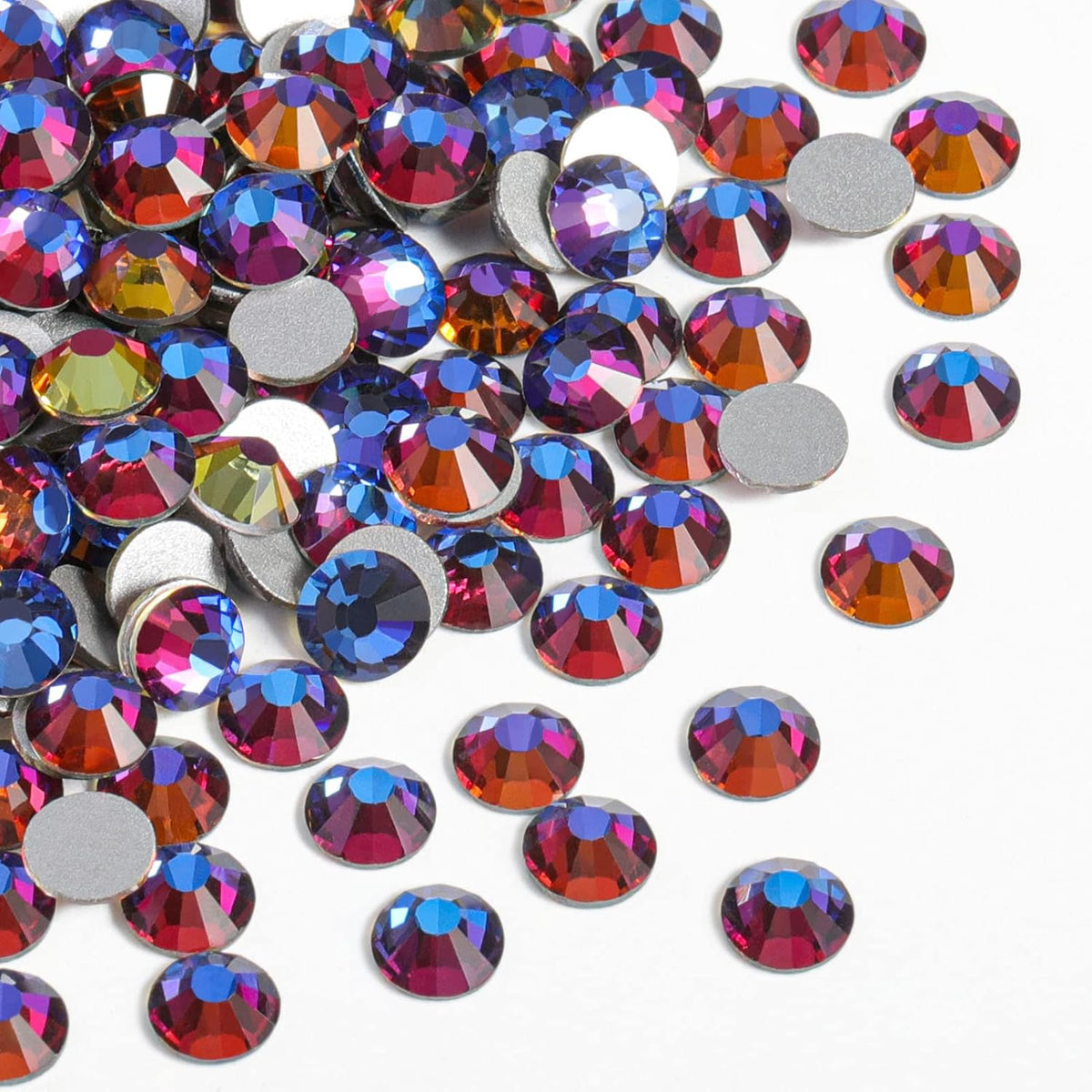 beadsland Flat Back Crystal Rhinestones Round Gems, Blue Volcano (6.4 ...
