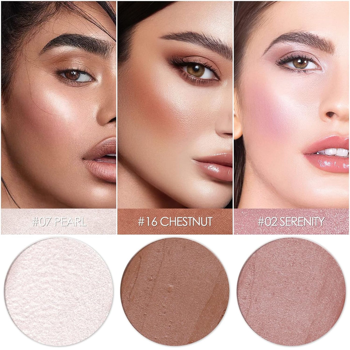 3 Pcs UNIVERSAl Contour Stick Set,Cream Blush & Highlighter Bronzer Pen,Long Lasting & Smooth Natural Face Contouring Illuminator,Professional Makeup Kit for All Skin